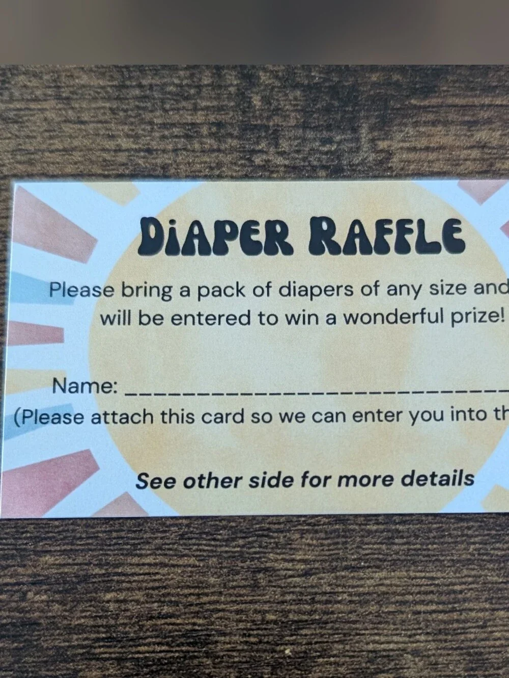 Set of 50 Baby Shower Invite Insert Diaper Raffle and Book Request Sun Groovy